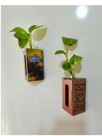 مگنت گلدانی سه گوش ( چوبی )