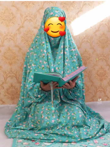 چادر سوپر سافت رنگ سبز آبی مدل یاس